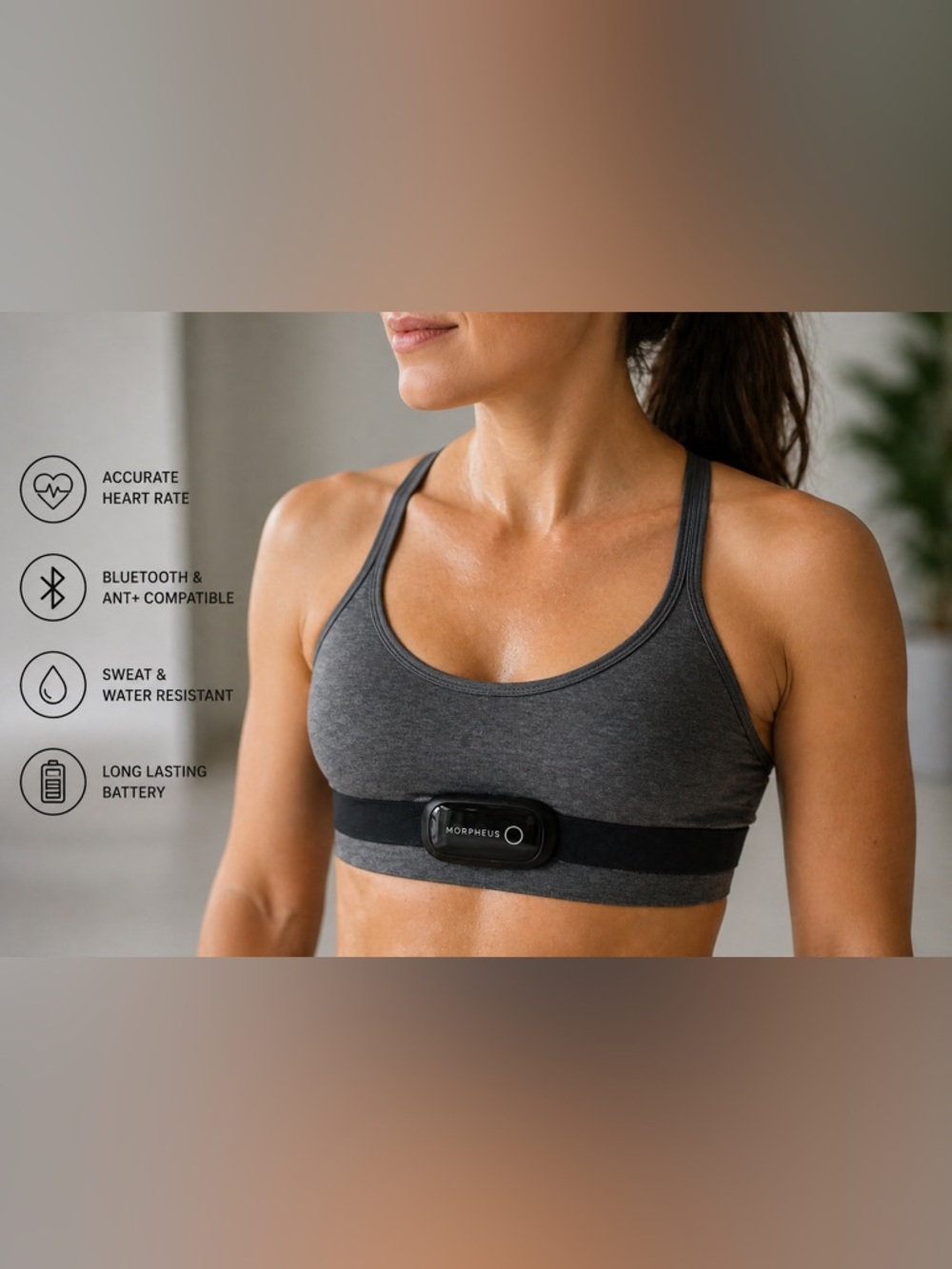 Morpheus Heart Rate Monitor Strap & Sensor Set Black Fitness Tracker